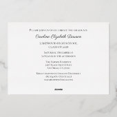 Invitation En Aluminium Élégant script d'or photo Graduation (Verso)
