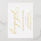 Invitation En Aluminium Elegant Script Engagement Party (Recto)