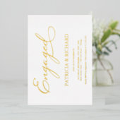 Invitation En Aluminium Elegant Script Engagement Party (Debout devant)