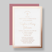 Invitation En Aluminium Élégant Script fille première communion