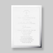 Invitation En Aluminium Élégant Script Garçon Première Communion Argent