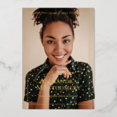 Invitation En Aluminium Elegant Script Grad Photo Graduation Announcement (Recto)