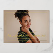 Invitation En Aluminium Elegant Script Grad Photo Graduation Announcement (Recto)