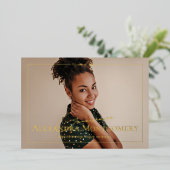 Invitation En Aluminium Elegant Script Grad Photo Graduation Announcement (Debout devant)