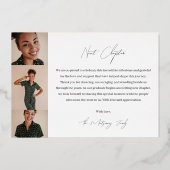 Invitation En Aluminium Elegant Script Grad Photo Graduation Announcement (Verso)