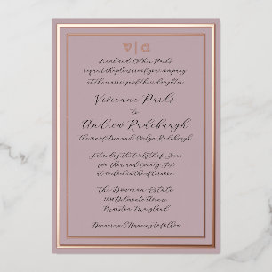 Invitation En Aluminium Élégant script Lavande Brûlée
