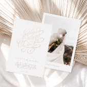 Invitation En Aluminium Élégant Script Mariage Enregistrer La Date Rose Or