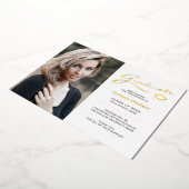 Invitation En Aluminium Élégant Script moderne 2 Diapositive Photo Grad Ca (Rotation)