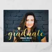 Invitation En Aluminium Élégant Script moderne Graduate Graduate (Recto)