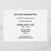 Invitation En Aluminium Élégant Script moderne Graduate Graduate (Verso)