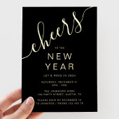 Invitation En Aluminium Élégant Script New Year Party Gold