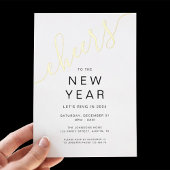 Invitation En Aluminium Élégant Script New Year's Eve Party