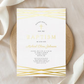 Invitation En Aluminium Élégant script or moderne Baptême
