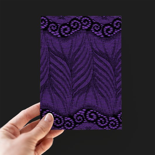 Invitation En Aluminium Élégant script or violet dentelle Vampire Hallowee