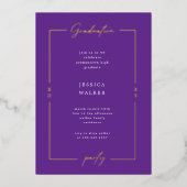 Invitation En Aluminium Élégant Script Photo Foil Graduation Party (Recto)