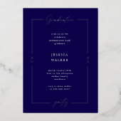 Invitation En Aluminium Élégant Script Photo Foil Graduation Party (Recto)