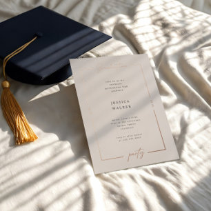Invitation En Aluminium Élégant Script Photo Foil Graduation Party