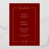 Invitation En Aluminium Élégant Script Photo Foil Graduation Party (Recto)