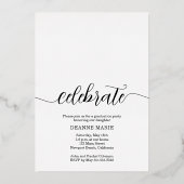 Invitation En Aluminium Élégant Script Photo Graduation Gold (Verso)