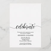 Invitation En Aluminium Élégant Script Photo Graduation Rose Gold (Verso)