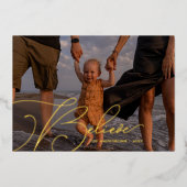 Invitation En Aluminium Élégant Script Police Typographie Croire Holiday (Recto)