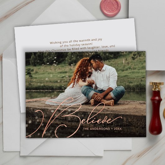 Invitation En Aluminium Élégant Script Police Typographie Croire Holiday