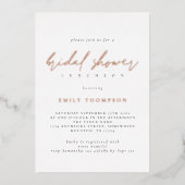 Invitation En Aluminium Élégant Script Real Rose Gold Fête des mariées (Recto)