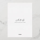 Invitation En Aluminium Élégant script romantique Golden Pearls Mariage Go (Verso)