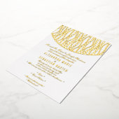 Invitation En Aluminium Élégant script romantique Golden Pearls Mariage Go (Rotation)