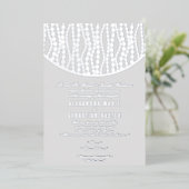 Invitation En Aluminium Élégant Script romantique Gris perles Mariage Arge (Debout devant)