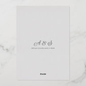 Invitation En Aluminium Élégant Script romantique Gris perles Mariage Arge (Verso)