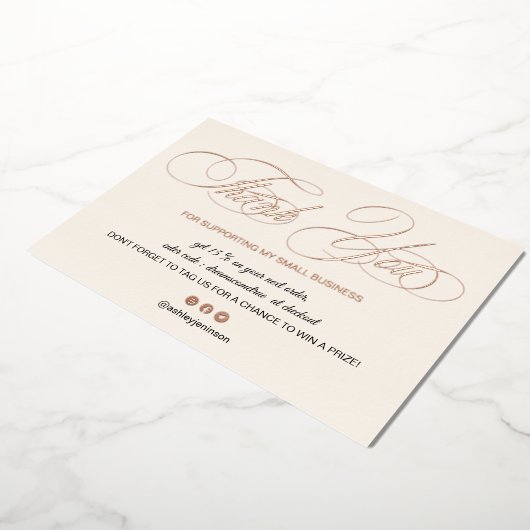 Invitation En Aluminium Élégant script rose blush commande merci (Rotation)