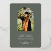 Invitation En Aluminium Élégant Script Sage Graduation Party Arch Photo (Verso)