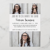 Invitation En Aluminium Élégant Script Simple Branché 4 Photo Graduation (Verso)