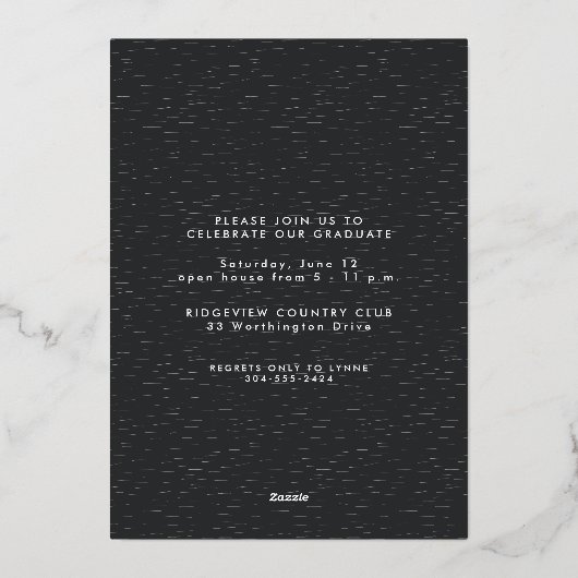 Invitation En Aluminium Élégant script simple une photo graduation invitat (Verso)