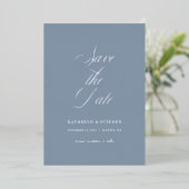 Invitation En Aluminium Élégant Script Wedding Enregistrer La Date Argent (Debout devant)