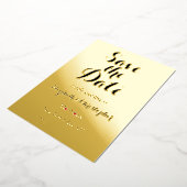 Invitation En Aluminium Élégant Script Wedding Enregistrer la date Black G (Rotation)