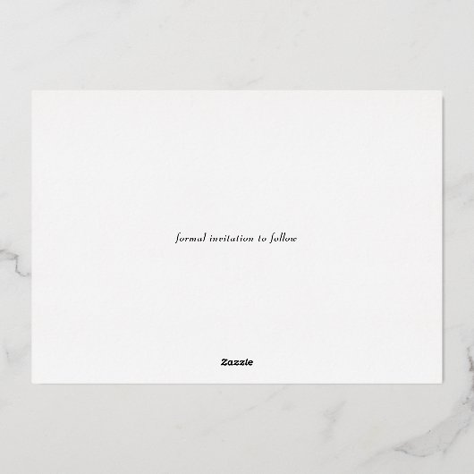 Invitation En Aluminium Élégant Script Wedding Enregistrer la date Photo p (Verso)