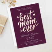 Invitation En Aluminium Elégant Simple Bourgogne Best Mom Anniversaire Cel