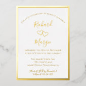 Invitation En Aluminium Élégant Simple Golden 50e anniversaire de Mariage (Recto)