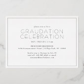 Invitation En Aluminium Élégant Simple Graduation Party Black & Gold Foil (Verso)