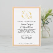 Invitation En Aluminium Élégant simple moderne Blush Pink Gold Mariage (Debout devant)