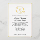 Invitation En Aluminium Élégant simple moderne Mariage d'huile or (Recto)