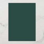 Invitation En Aluminium Élégant Simple Véritable Bordure d'or Mariage vert (Verso)