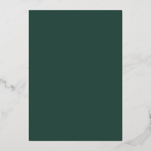 Invitation En Aluminium Élégant Simple Véritable Bordure d'or Mariage vert (Verso)