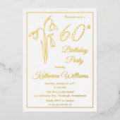 Invitation En Aluminium Élégant Snowdrops 60e fête d'anniversaire étampé (Recto)