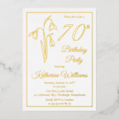 Invitation En Aluminium Élégant Snowdrops 70ème anniversaire fête bloquée (Recto)