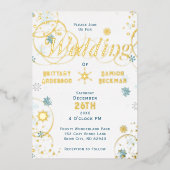 Invitation En Aluminium Élégant Snowflake Swirls Winter Wonderland Mariage (Recto)