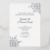 Invitation En Aluminium Élégant Snowflakes Dîner de répétition de mariage  (Recto)
