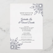 Invitation En Aluminium Élégant Snowflakes Mariage d'hiver (Recto)